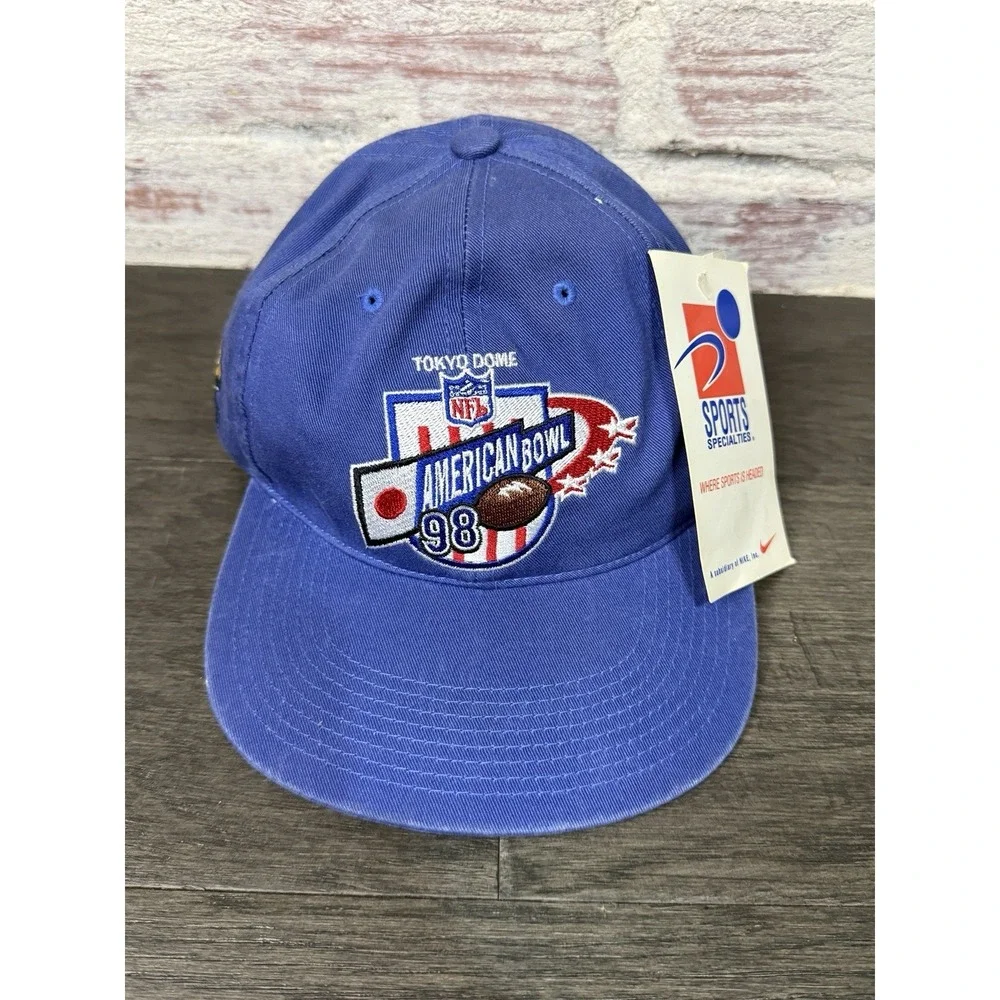 Rare NFL 1998 American Bowl Japan Tokyo Dome Adjustable Hat Packers Chiefs NWT